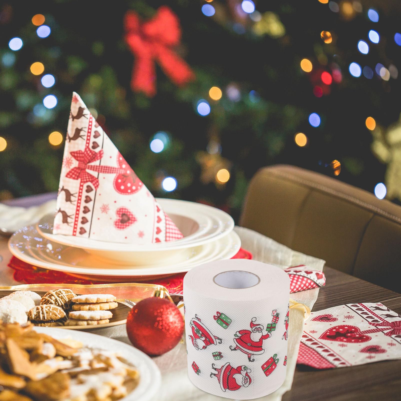 BESPORTBLE 5 Rollos Servilletas De Papel para Cena Servilletas Navideñas Decoración De Fiesta Uso Diario