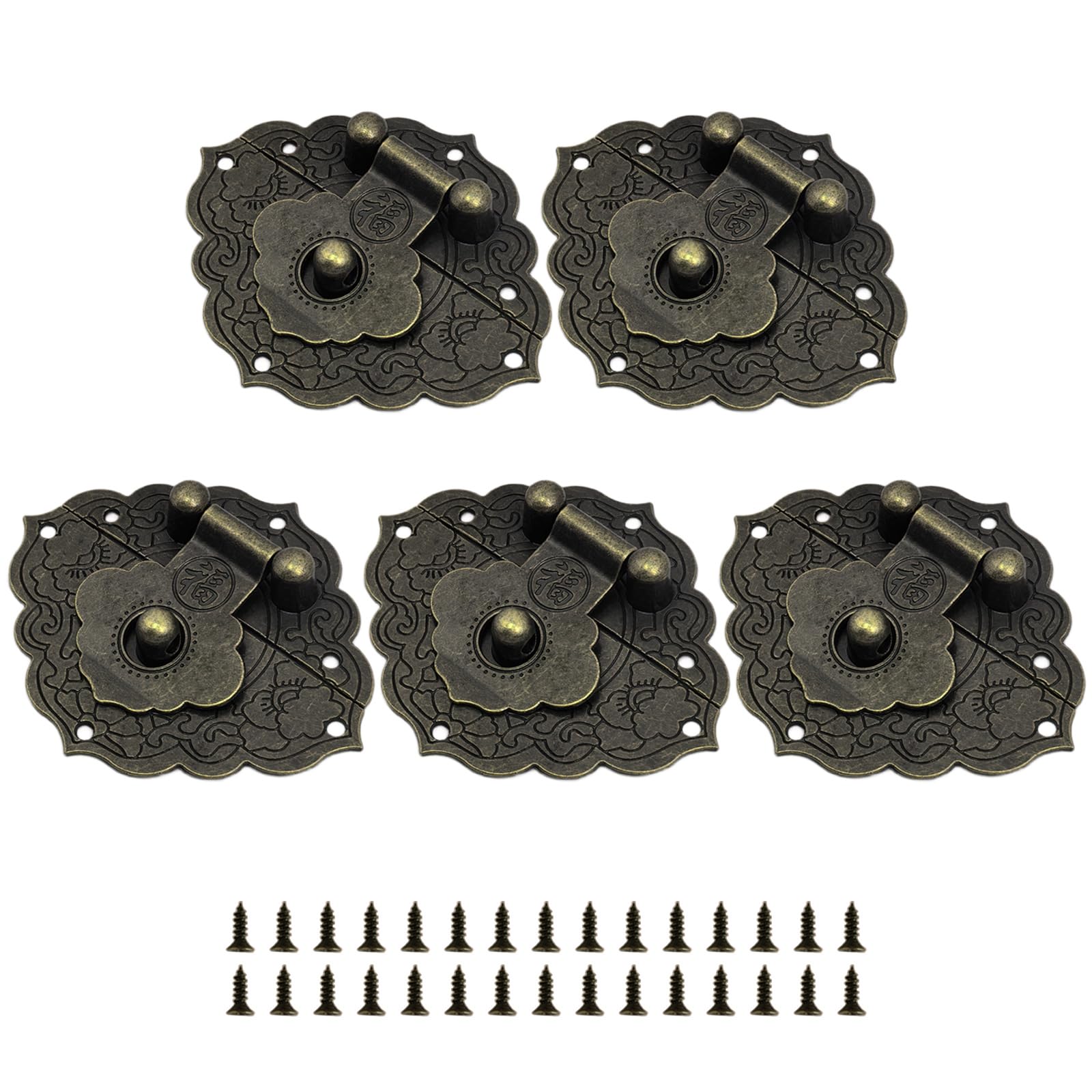 5pcs Multipurpose Zincs Alloys Box Clasps Weatherproofed Fastening Hardware for Container and Wood Wood Box Hardware