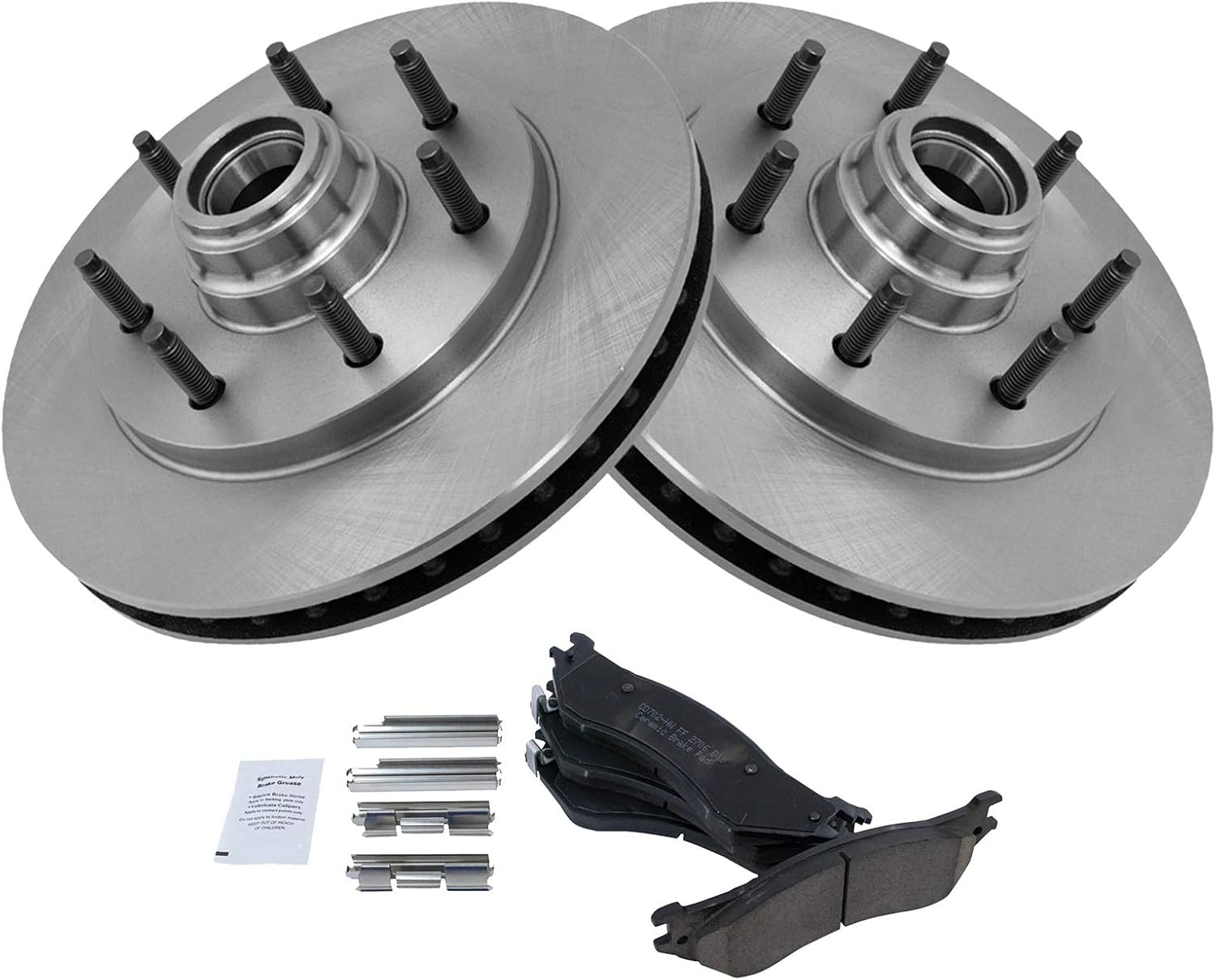 TRQ Front Brake Pad & Rotor Kit Brake Pads Brake Rotor Ceramic Compatible with 1999-2003 Ford F-150 2004 F-150 Heritage 1997-1999 F-250