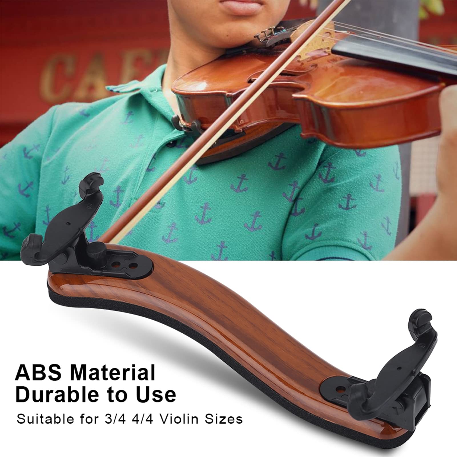 MUNEFE Violin Shoulder Rest, Adjustable Violin Shoulder Rest Rubber Pad - Image 2