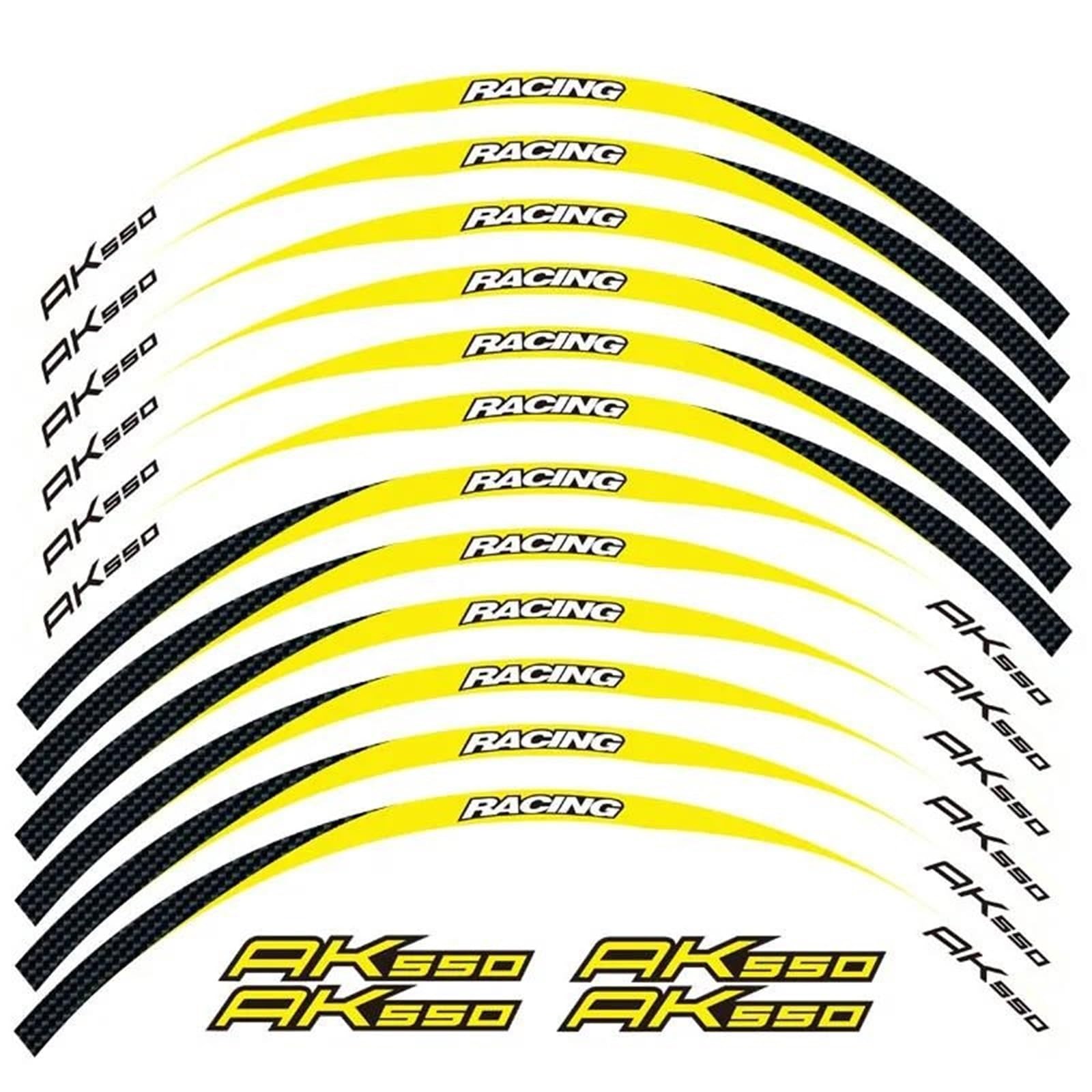 12 Strips Motorcycle Reflective Decals Wheels Rim Stickers Decoration Styling Sticker for KYMCO AK550 Ak 550 Motorbike(Color16)