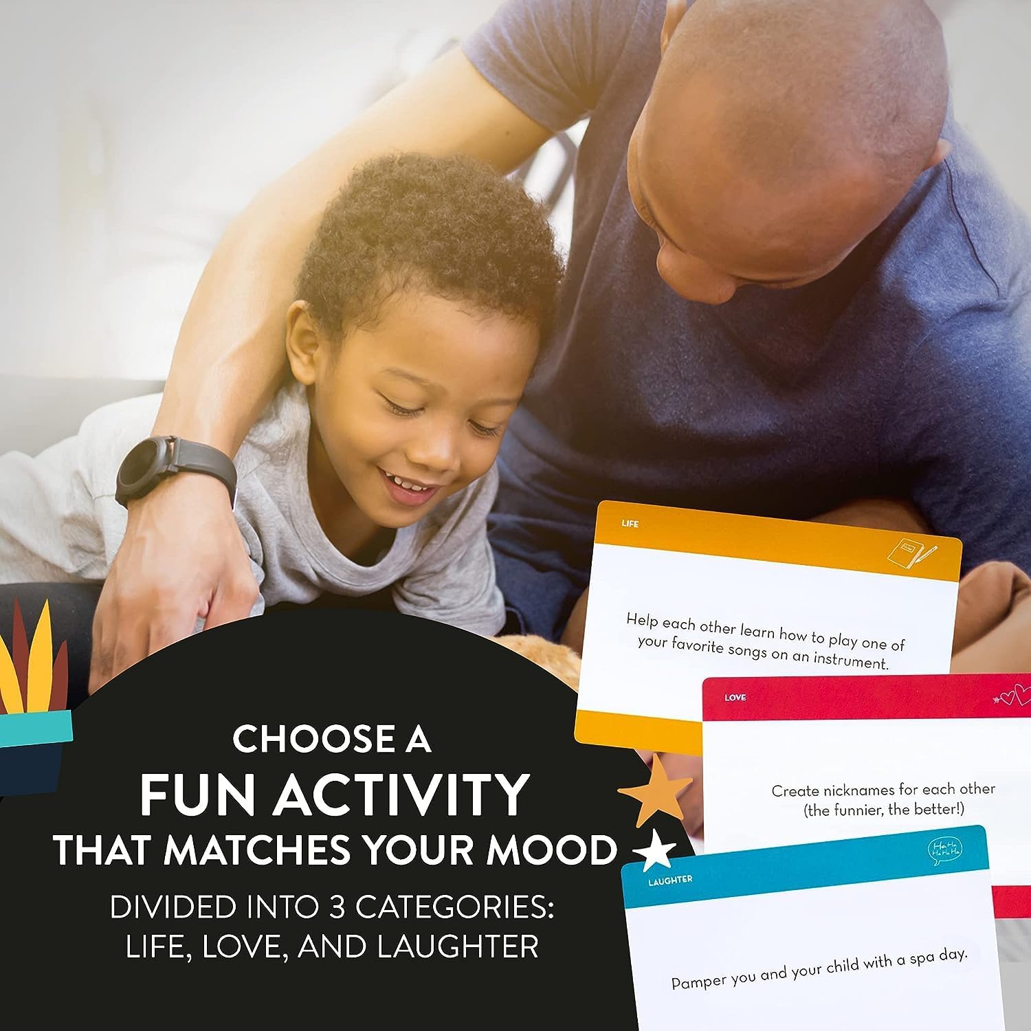 Flowjo Dad Bucket List – Fun and Exciting Family Games for Everyone – Unique Card Games for Dads and Kids – Great Dad Birthday Gift for Fathers Who Have Everything – 100 Cards