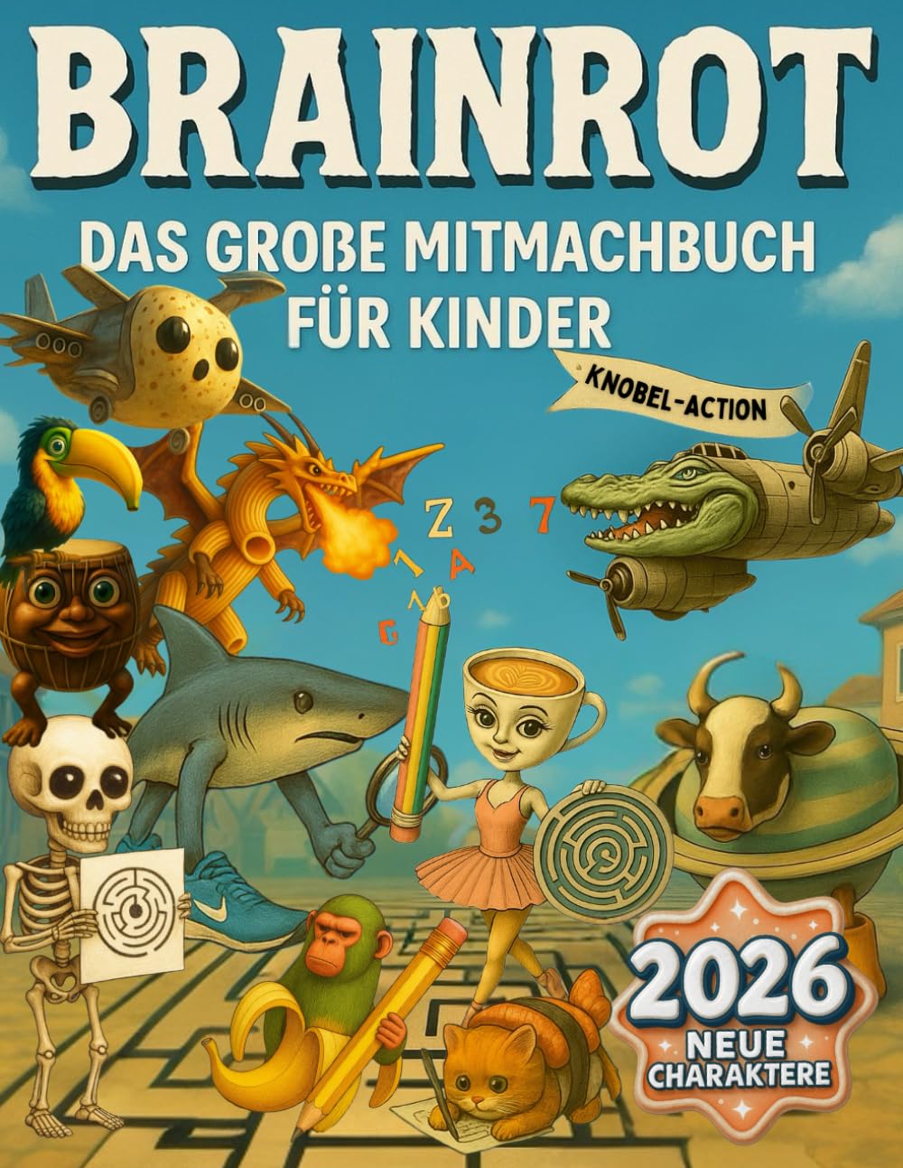 Brainrot – Das große Mitmachbuch für Kinder: Kreative Aktivitäten für clevere Kids: Schritt für Schritt Figuren zeichnen, ausmalen und mit Rätseln, ... kreativ durchdrehen (Italian Brainrot)