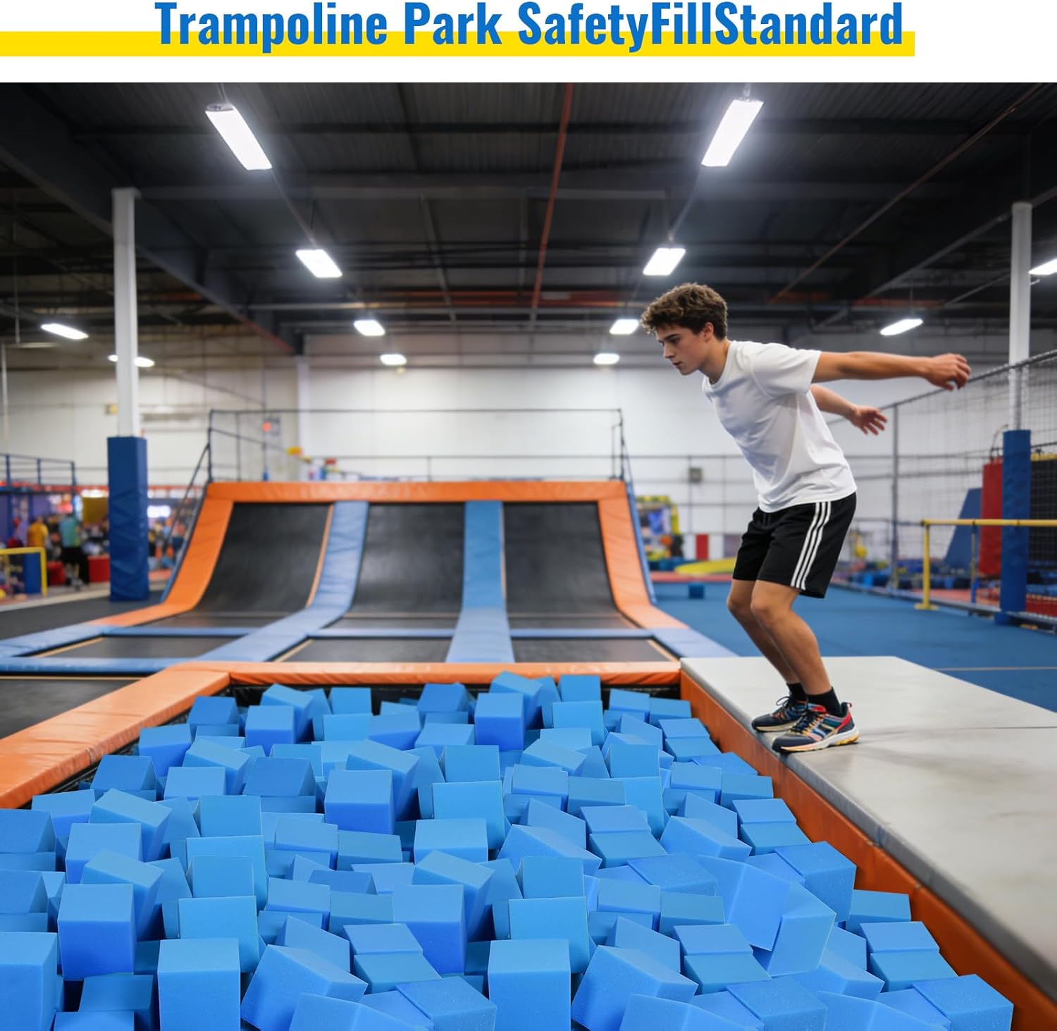 24PCS Foam Blocks for Foam Pit, 5 Inches Soft Foam Building & Climbing Blocks, Foam Cubes for Ball Pit, Parkour Equipment & Gymnastics Bricks -Blue