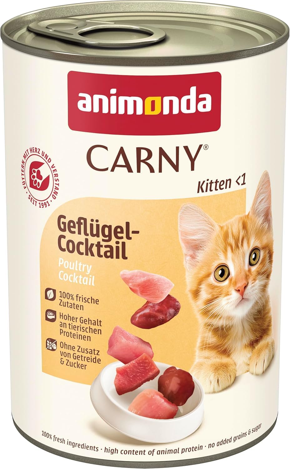 animonda Carny Comida húmeda para Gatos, latas húmedas para Gatitos, Aves de Corral, cócteles, 12 x 400 g