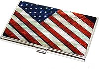 Vista 31 de Tarjetero negro de nácar para tarjetas de visita con bolsillo con bloqueo RFID, tarjeta de identificación de crédito, tarjetero de metal de acero