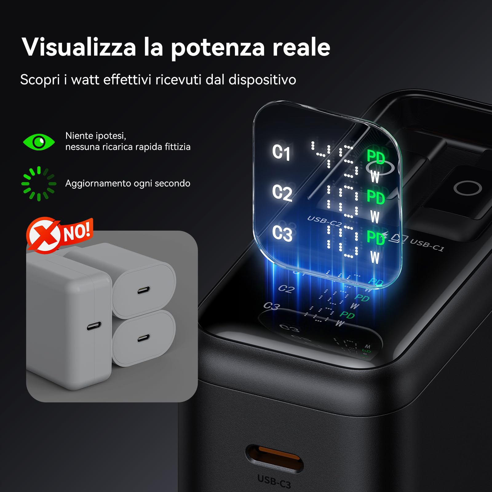 Mcdodo Caricatore USB-C 67W GaN con 2 Cavi USB-C Retrattili Integrati, Display Digitale LED, Alimentatore USB-C a 3 Porte con Ricarica Rapida per MacBook Air/Pro, iPhone 17/16/15, Galaxy, iPad