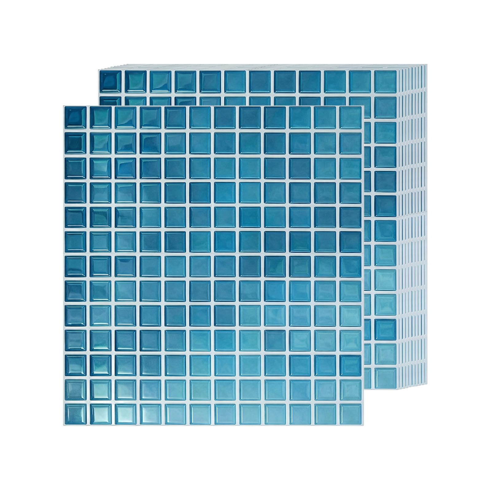 Peel and Stick Backsplash Tiles, Self-Adhesive Waterproof Oil-Proof Wall Tiles for Kitchen Bathroom, DIY Decorative Tile Stickers, No Glue Needed, 27x27cm, 10 Pack (Blue)