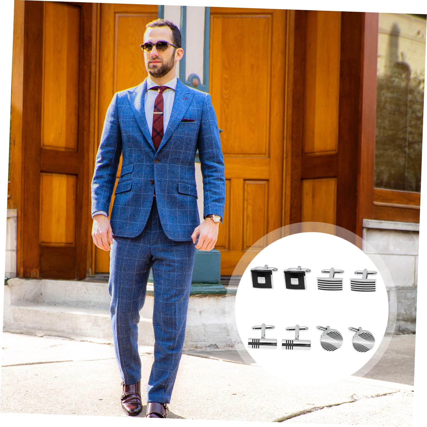 minkissy Manschettenknöpfe Herren Set Cufflinks Für Business Festlichkeiten Mit Schwarzem Emaille Gestreiften Designs Perfektes Für Väter Ehemänner Freunde