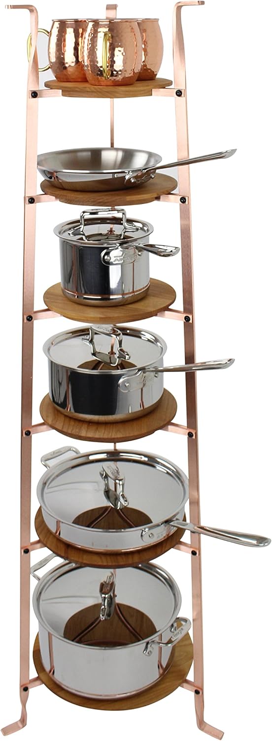 Enclume CWS6 SCP 6 Tier Gourmet Cookware Stand, Brushed Copper