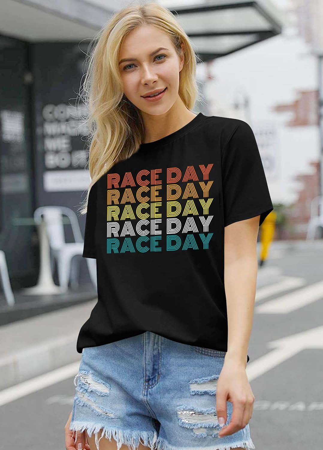 Womens Racing Shirt Race Day T-Shirt Racing Lover Tshirt Racing Gifts Tops Race Mom Short Sleeve Shirt - Image 3