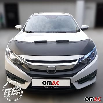OMAC Car Bonnet Mask Hood Bra for Honda Fit 2006-2008 Black 1 Pc