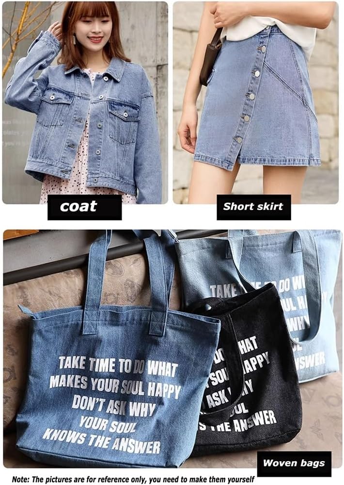 Soft and Comfortable Denim Fabric, Thickened, Pants, Skirts and Other DIY Production(0.5x1.5M)