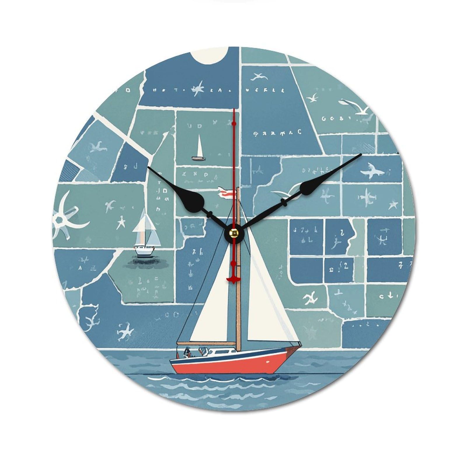 Horloge sans tic-tac en bois 60 cm moderne pour salon et chambre