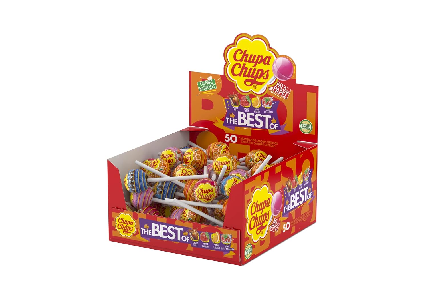 Chupa Chups Assorted Fruit Lollipops - 50 Pack