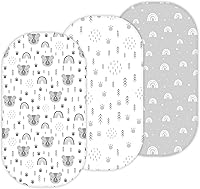 Vista 19 de Sábanas de moisés para Maxi COSI Iora, Munchkin Brica Fold N' Go, 4moms MamaRoo, Delta Children Bassinet, 3 piezas, 18 x 33 pulgadas, ultra suaves