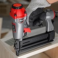 Vista 2 de XtremepowerUS Pistola de clavos 2 en 1 con 300 clavos y 200 grapas de calibre 18, neumática, para carpintería, carpintería, carpintería