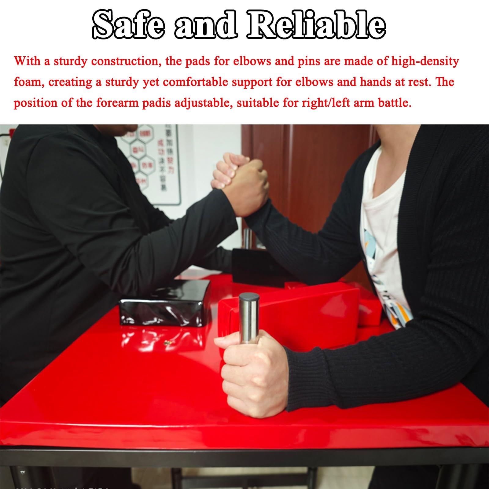 Professioneller Armdrücken-Kampftisch, Oberkörperkraft-Armwrestling-Tisch for Üben, Wettkampftraining, Fitnessspiel, Armdrücken-Maschine mit drehbarem Griff, Armdrücken-Muskeltrainer(Schwarz)