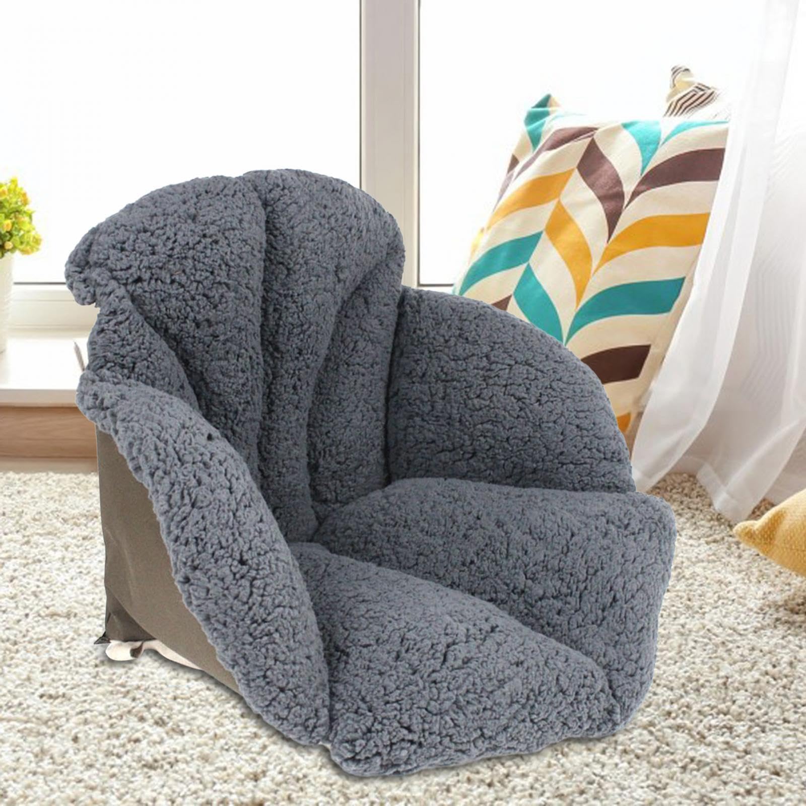 Cuscino for sedia da ufficio, sedile da scrivania con schienale, caldo e confortevole, con supporto lombare for la camera da letto invernale del dormitorio