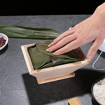 Hemoton Onigiri Mold Square Wooden Rice Pudding Baking Molds DIY Chinese Traditional Dragon Boat Festival Zongzi Molds Maker Rice Dumplings Moulds Beige