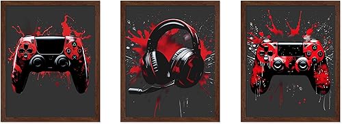 Miniatura 8 de Poster Master Póster para videojuegos de 6 piezas, diseño de consola retro, decoración colorida de sala de juegos o habitación de niño adolescente,