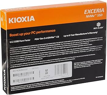 KIOXIA Exceria 500GB NVMe Gen3 M.2 R: 1700MB/s W: 1600 MB/s