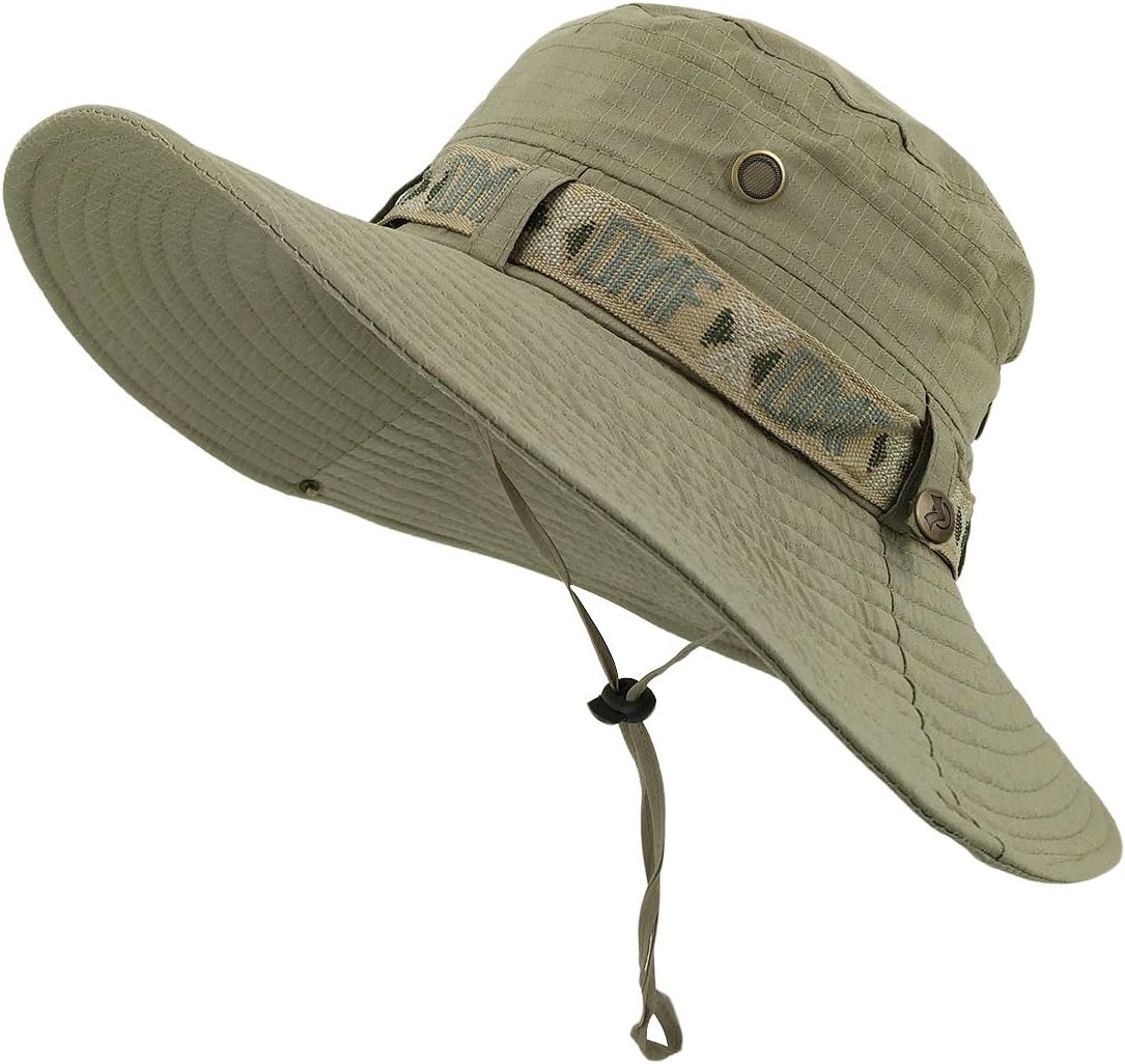 LETHMIKCamouflage Hat Summer Fishing Sun Hat UV Protection Outdoor Boonie Hat