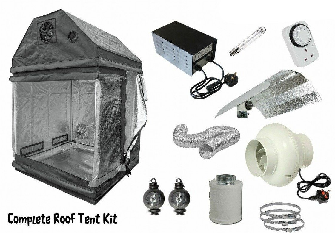 Swiftair Roof Loft Tent kit 1.2m or 2.4m 600w Light Ballast Grow Tent Room Hydroponics (240x120x180 + 1 x 600w light kit + Timer)