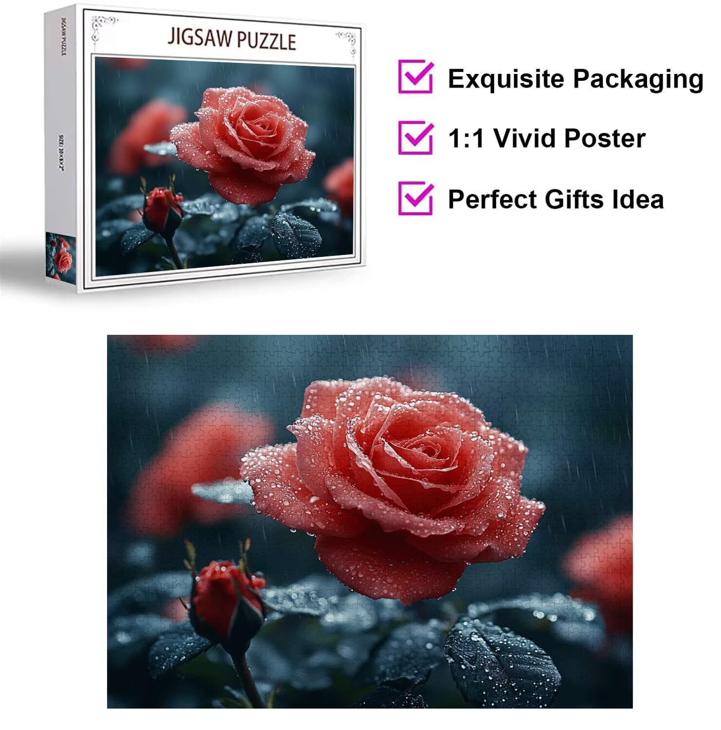 Puzzle dla dorosłych 2000 elementów trudne wyzwanie, deszcz, n-892