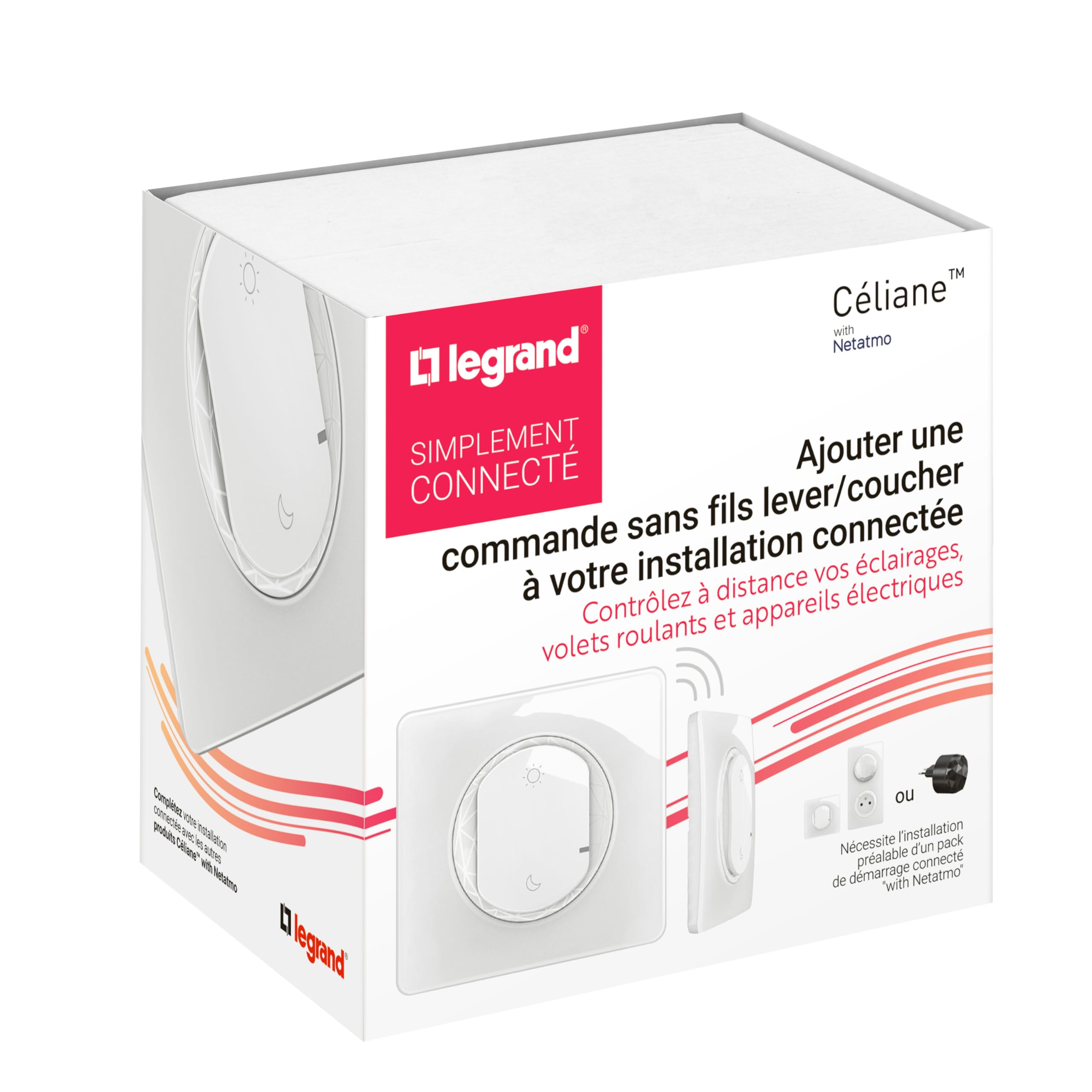 LEGRAND - Commande sans Fils Lever/Coucher Céliane with Netatmo - Blanc