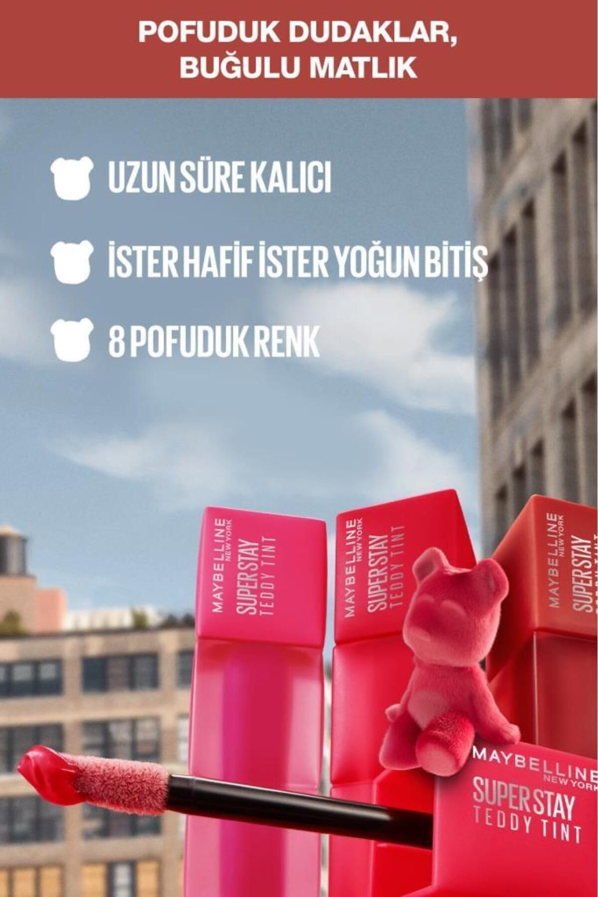 Maybelline New York Maybelline Super Stay Teddy Tint Uzun Süre Kalıcı Likit Mat Tint 55 Knee High, RUJTINTKALICILIKITMAT