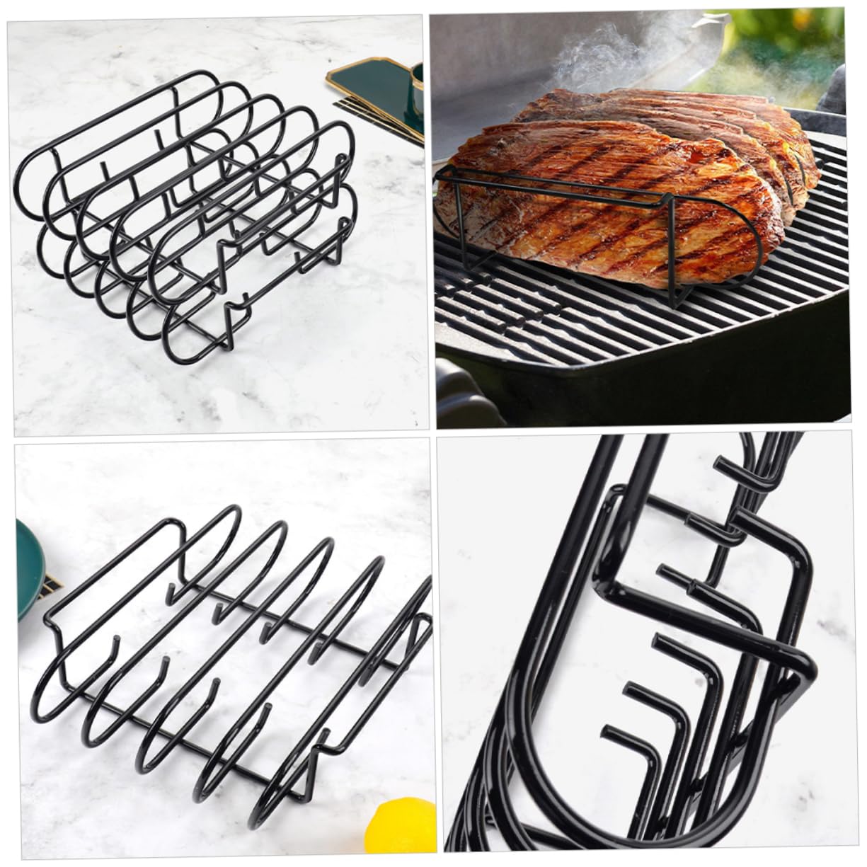 POPETPOP per Costine Inossidabile per Barbecue Rack da Compatto e Pratico per e Accessorio per all