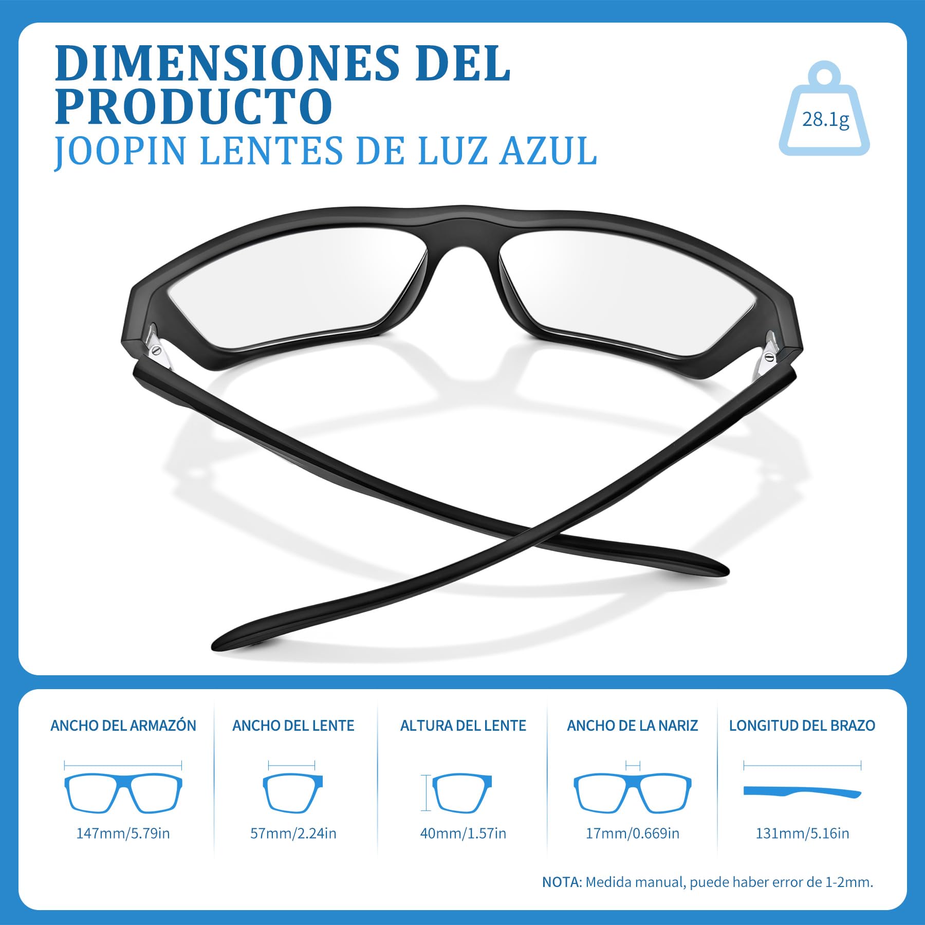 Joopin Gafas Bloqueo Luz Azul Hombre y Mujer para Ordenador Juegos Pantallas Gafas Filtro Luz Azul Antifatiga para Mejorar Sueño
