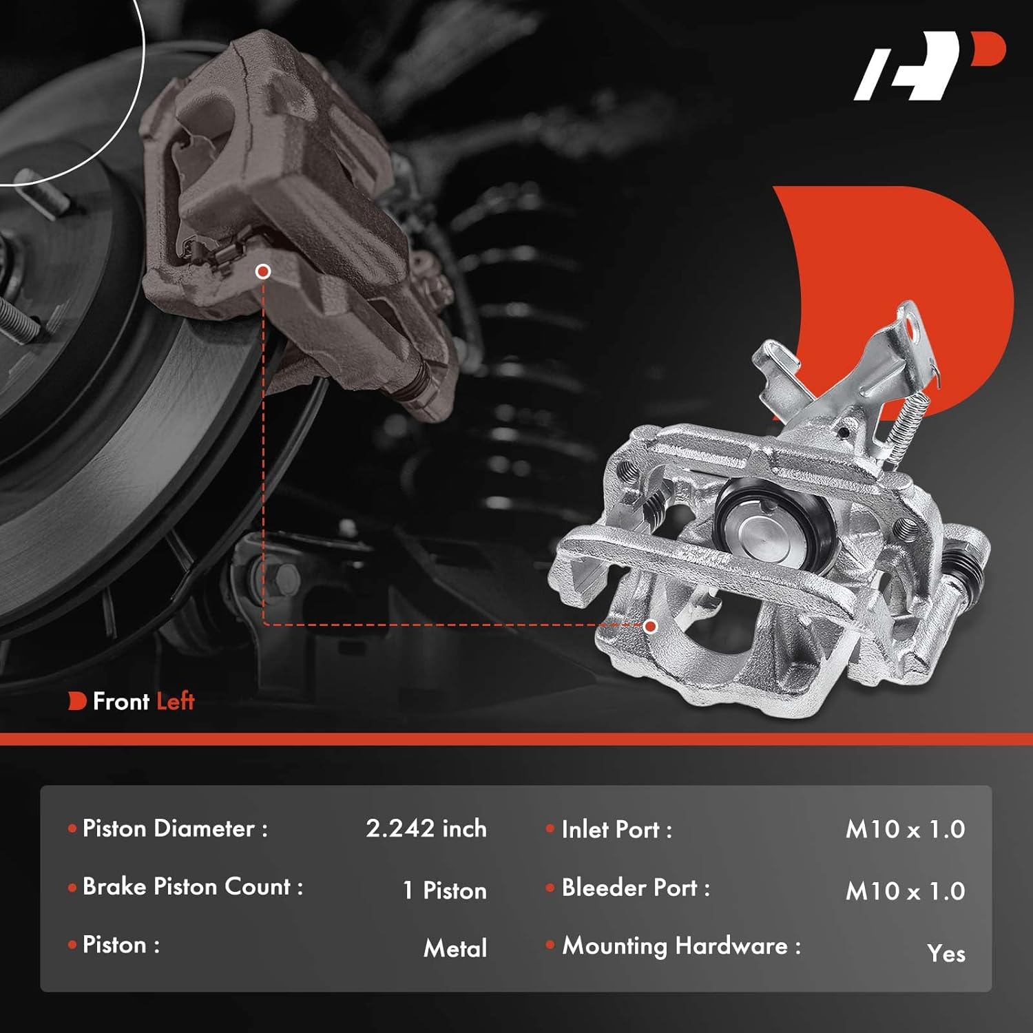 A-Premium Disc Brake Caliper Assembly with Bracket Compatible with Select Chevy Models - Cruze 2011-2015, Cruze Limited 2016 - Rear Left Driver Side