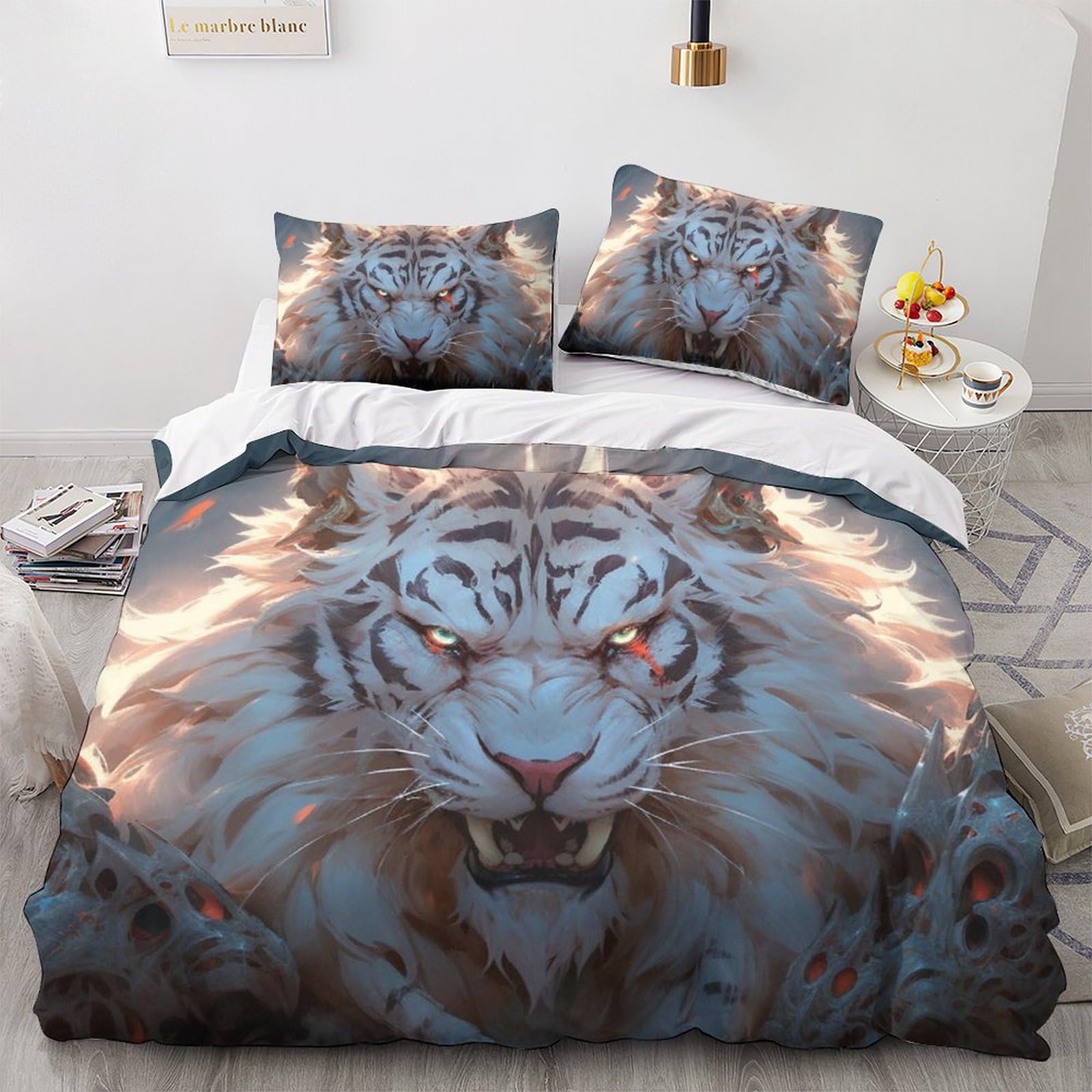 Housse de couette zombie tiger : le cadeau idéal de parure de lit pour enfant