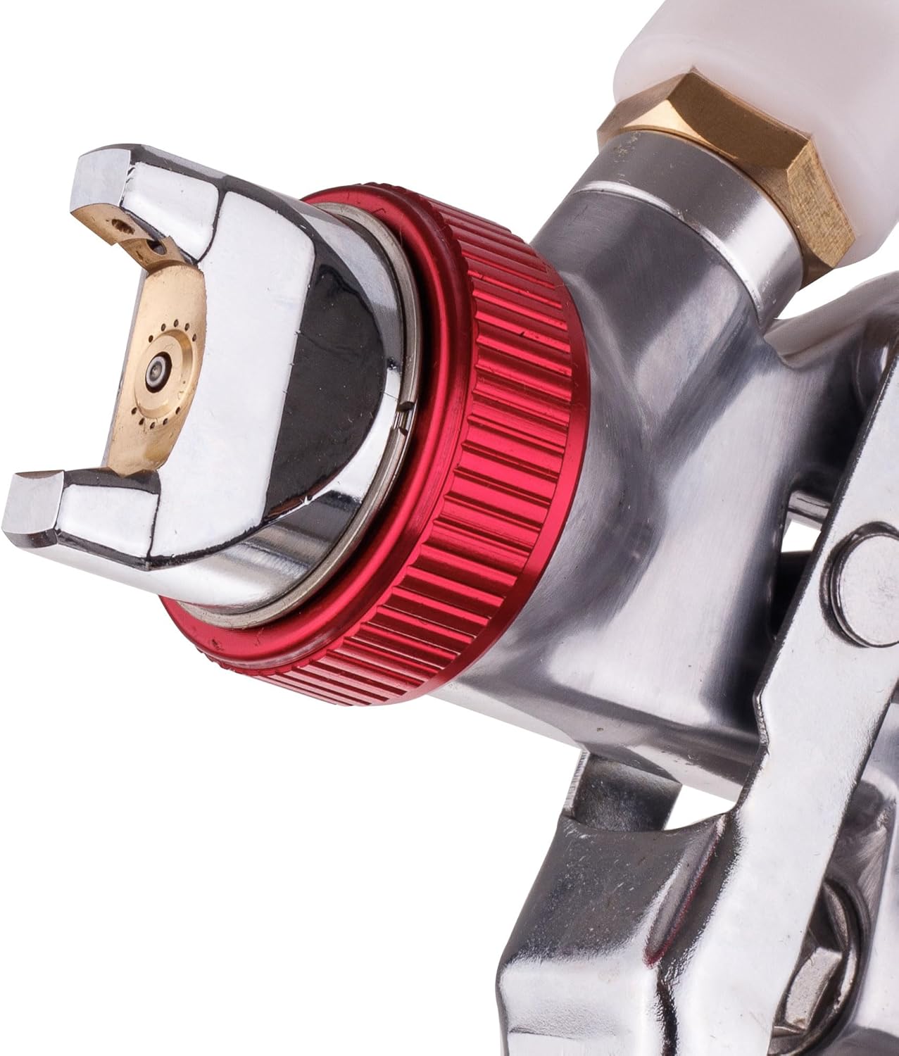 Close-up of Auarita H-887P spray gun nozzle