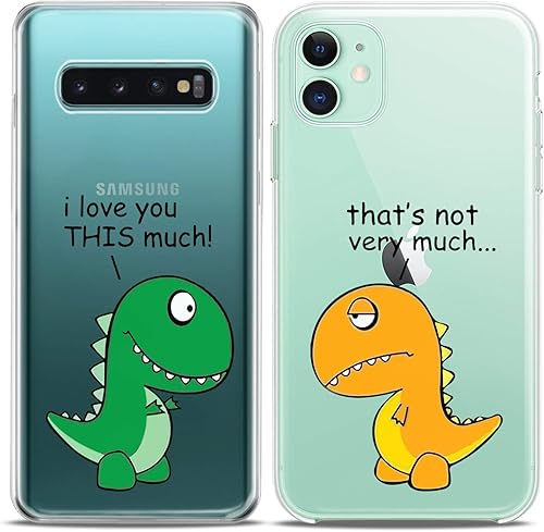 Miniatura 5 de Cavka Fundas de repuesto a juego para Google Pixel 6 Pro 5 XL 5a 4a 5G 2 XL 3 XL 3a XL 4 XL transparente, regalo lindo dinosaurio divertido T-Rex