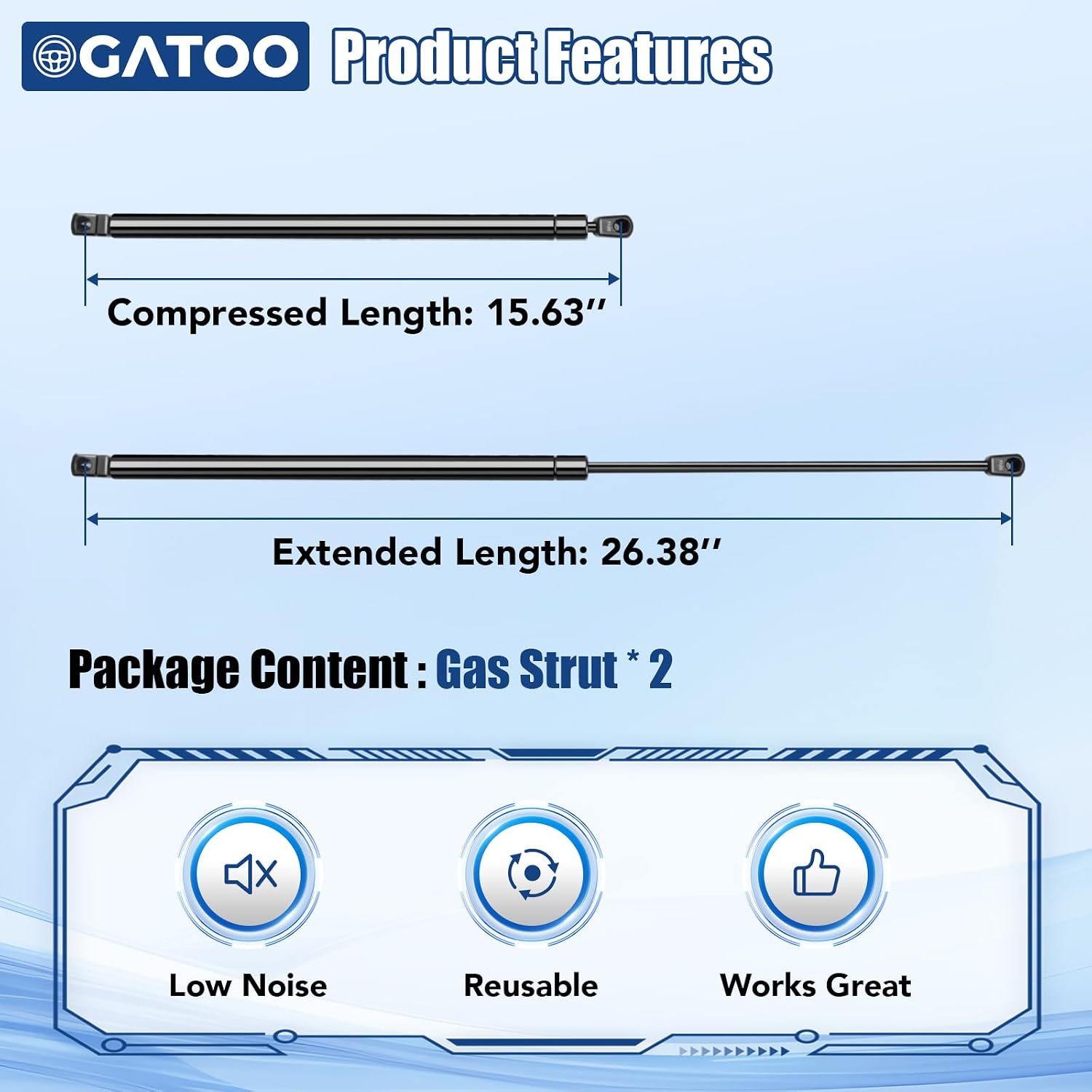 Front Hood Lift Support Struts Gas Shocks Spring Compatible with Camry 2012 2013 2014 2015 2016, 13-16 Avalon, Replace 6757 SG229038 5345006080(2 Pcs Set)