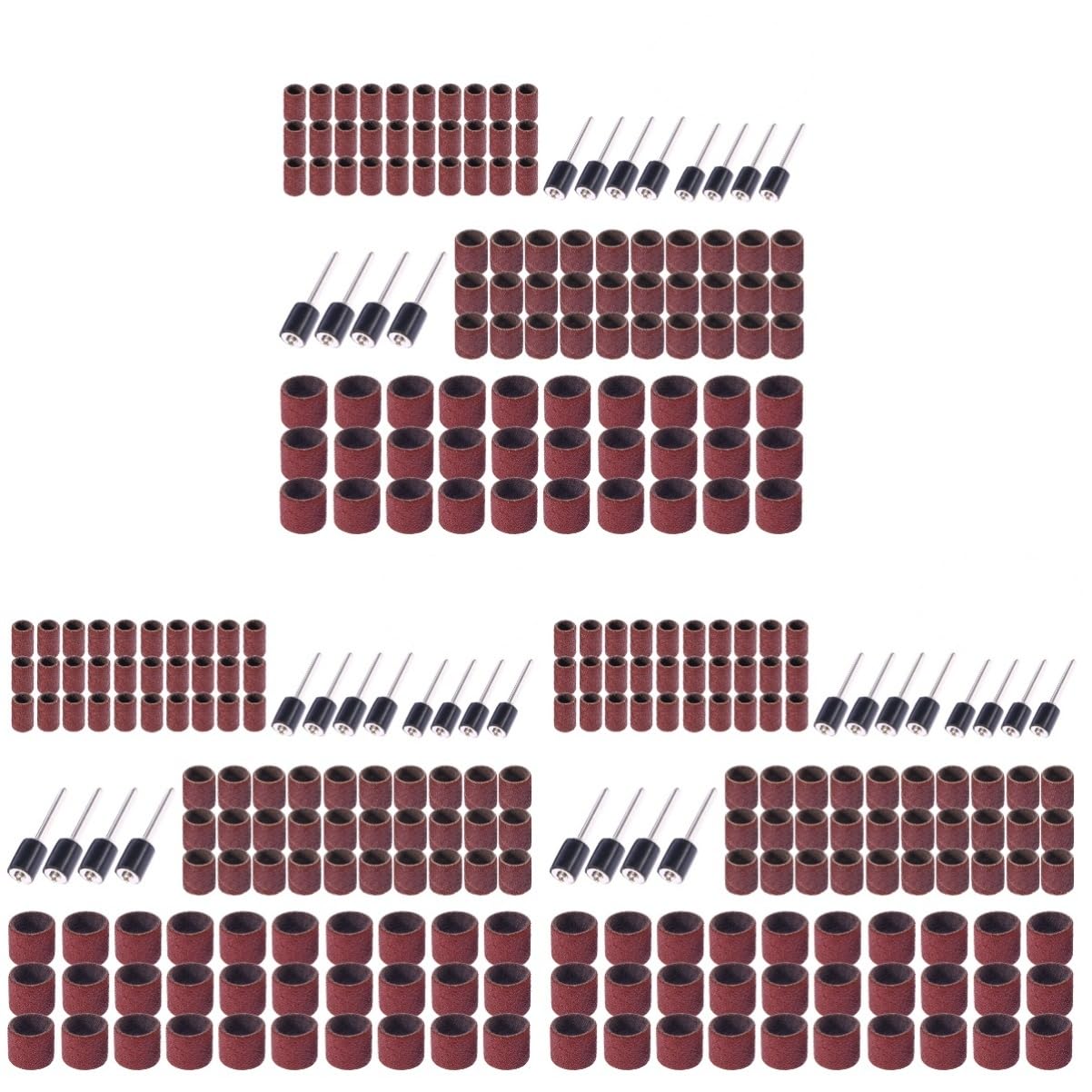 DOITOOL 306pcs Sanding Drum Bands Nail Drill Includes Sanding Sleeves Rods for Ceramics and Finishing