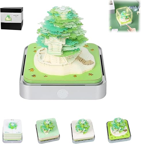 Miniatura 14 de Calendario 3D 2026, Calendario de Escritorio 2026, Bloc de Notas de Arte en Papel 3D Desmontable con Luces LED, Calendarios de Memo 3D Creativo,