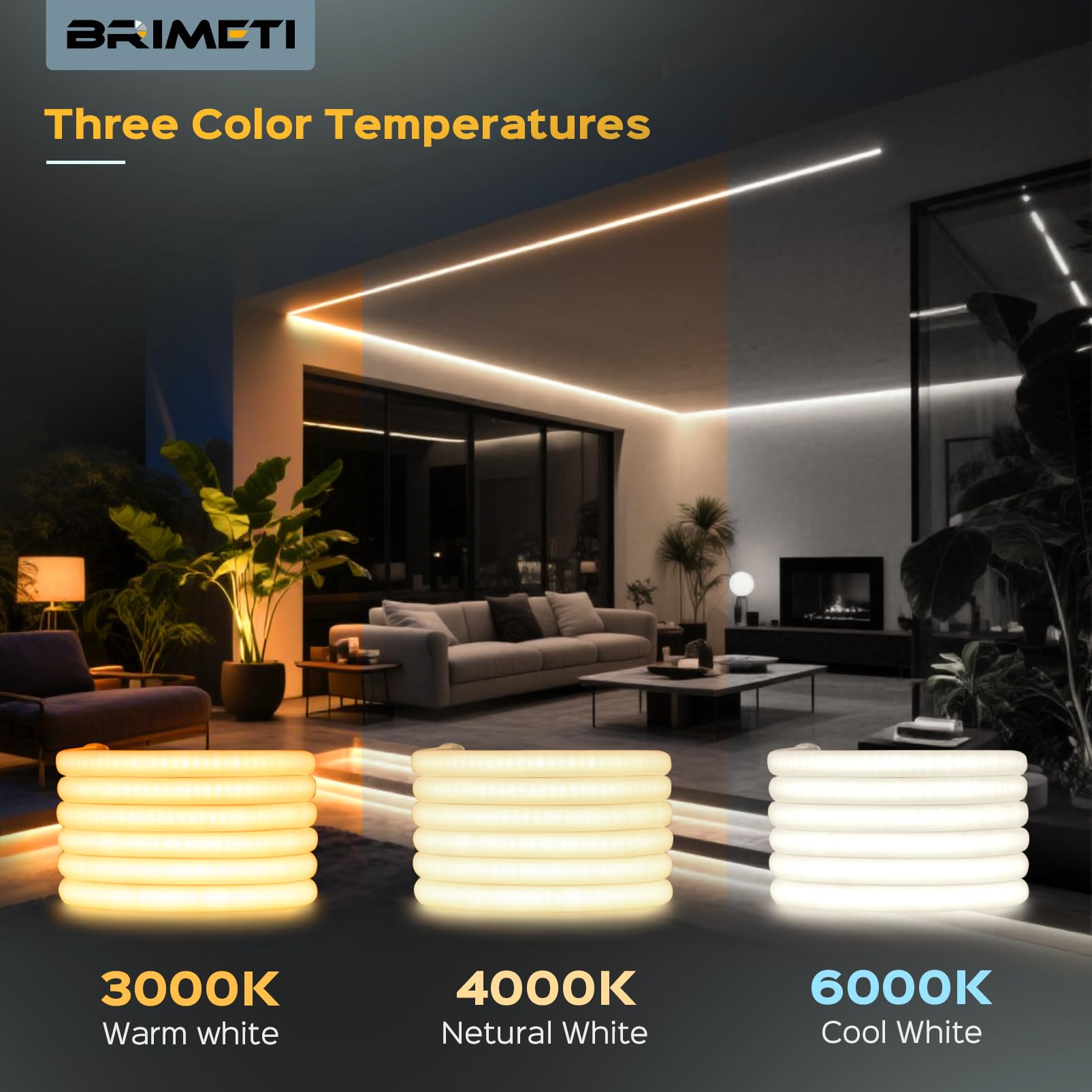 Tira LED Neon COB 15M 220V Blanco Cálido 3000K 320LED/m Impermeable IP65 Luces Flexible Cortable LED Luces con Cable de Alimentación para Exterior Interior Casa Cocina Jardín Decoración