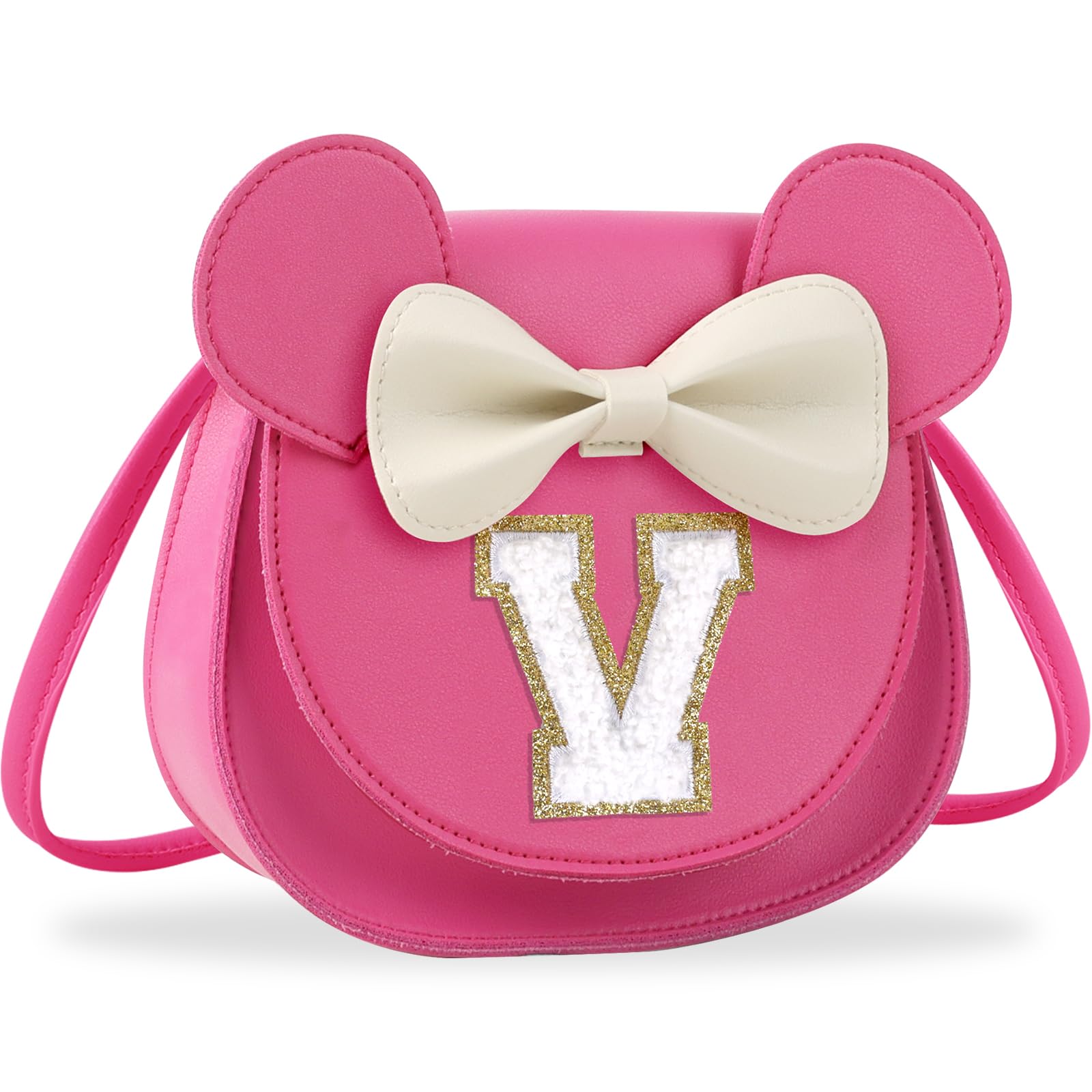 Toddler Purse Girl Wallet for 2-10 Year Old Birthday Gift, Personalized Kids Little Mouse Ear Bow Crossbody Shoulder Purse