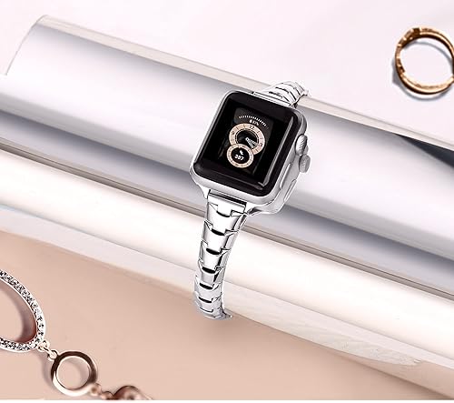 Miniatura 3 de Secbolt Correas delgadas compatibles con Apple Watch de 1.496 pulgadas, 1.575 pulgadas, 1.614 pulgadas, iWatch Series 87654321SE, pulseras de acero