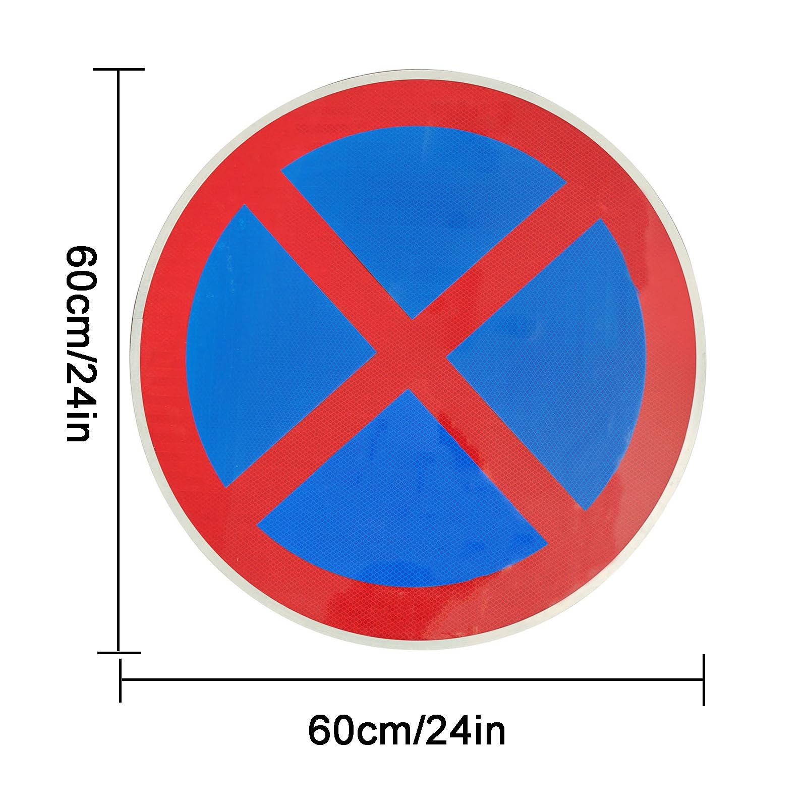 No Parking at Any Time Sign Outdoor No Parking Sign Do Not Block Gate Signs Durable Aluminum Reflective Red Blue UV Resistant Waterproof Anti-rust with Accessories (1PC, 60cm)