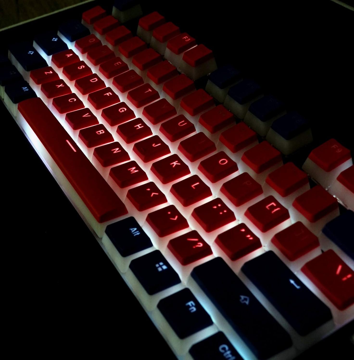 Ducky Seamless Legend Keycap Set - Coral/Blue