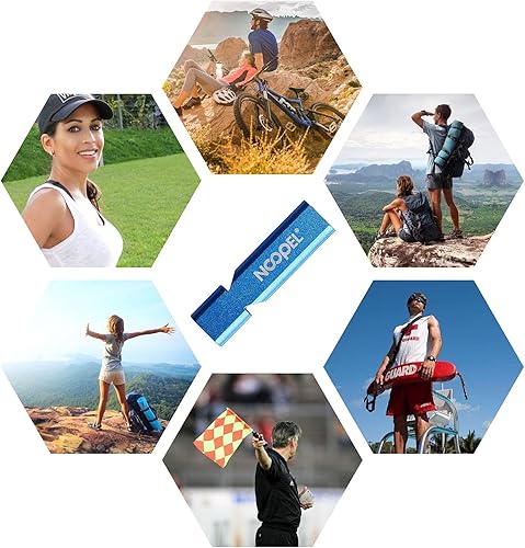 Vista 27 de Noopel Silbatos de emergencia, silbato de seguridad con cordón y llavero para acampar al aire libre, senderismo, barco, mochilero, pesca, kayak