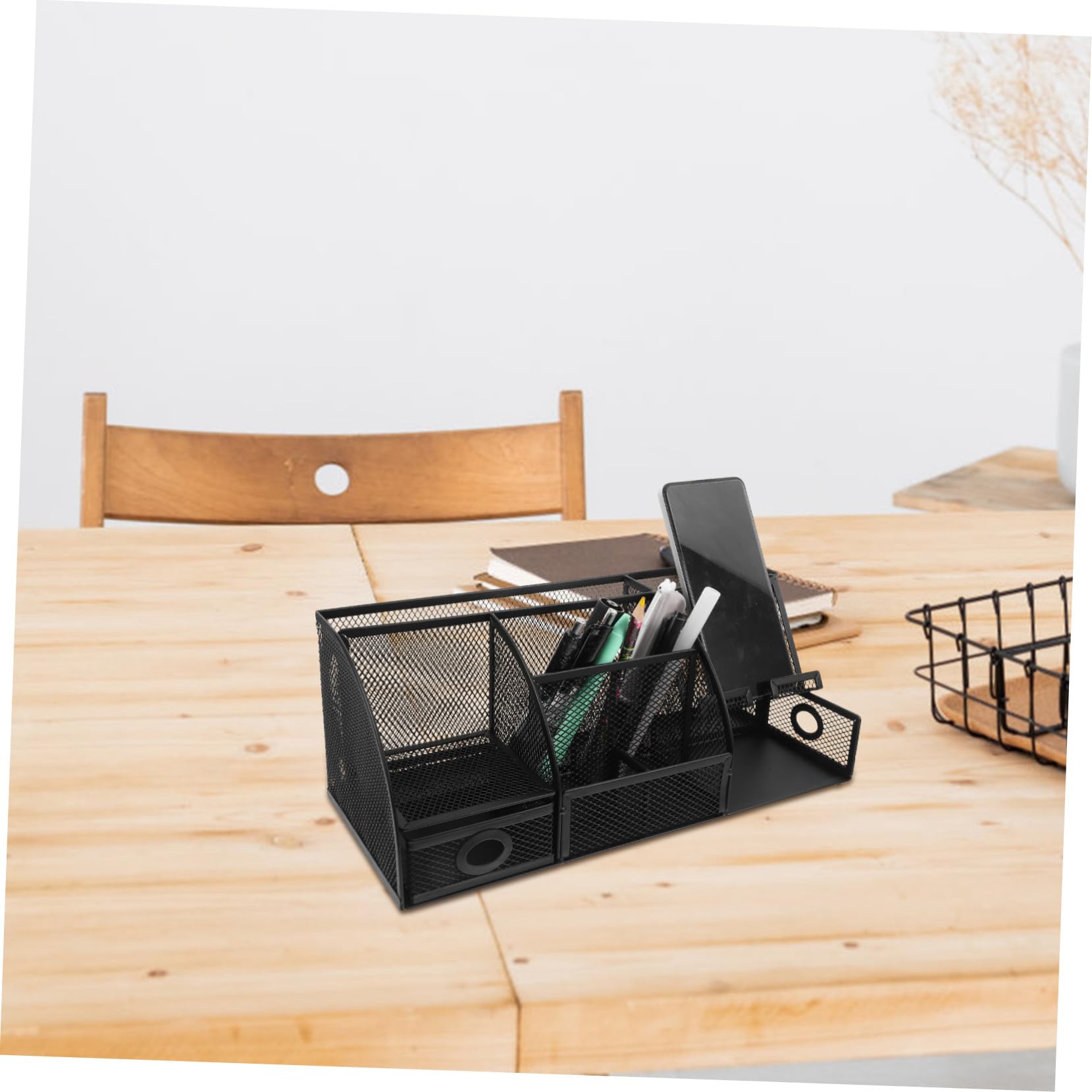 GALPADA Eisen Stiftehalter Schwarzer Tischorganizer für Bürobedarf | Modernes, Schlankes Design, Platzsparende Aufbewahrung für Make Up und Schreibtischutensilien