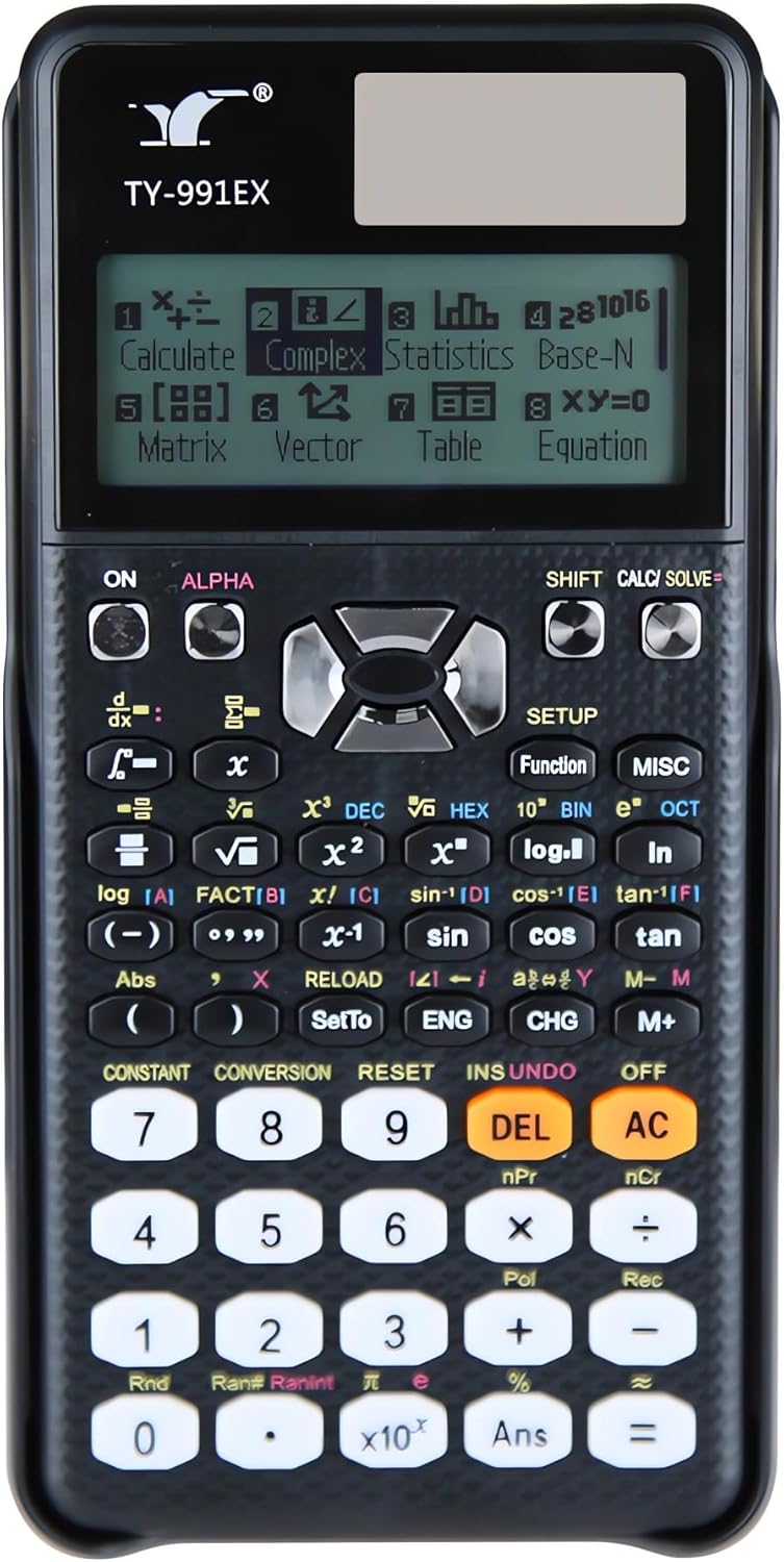 TY-991EX Rechargeable Scientific Calculator,552 Functions 4-Lines Display Multi-Function Solar&Battery Dual Power Advanced Small Math Calculator for Students/Exams/Engineering/Scientific