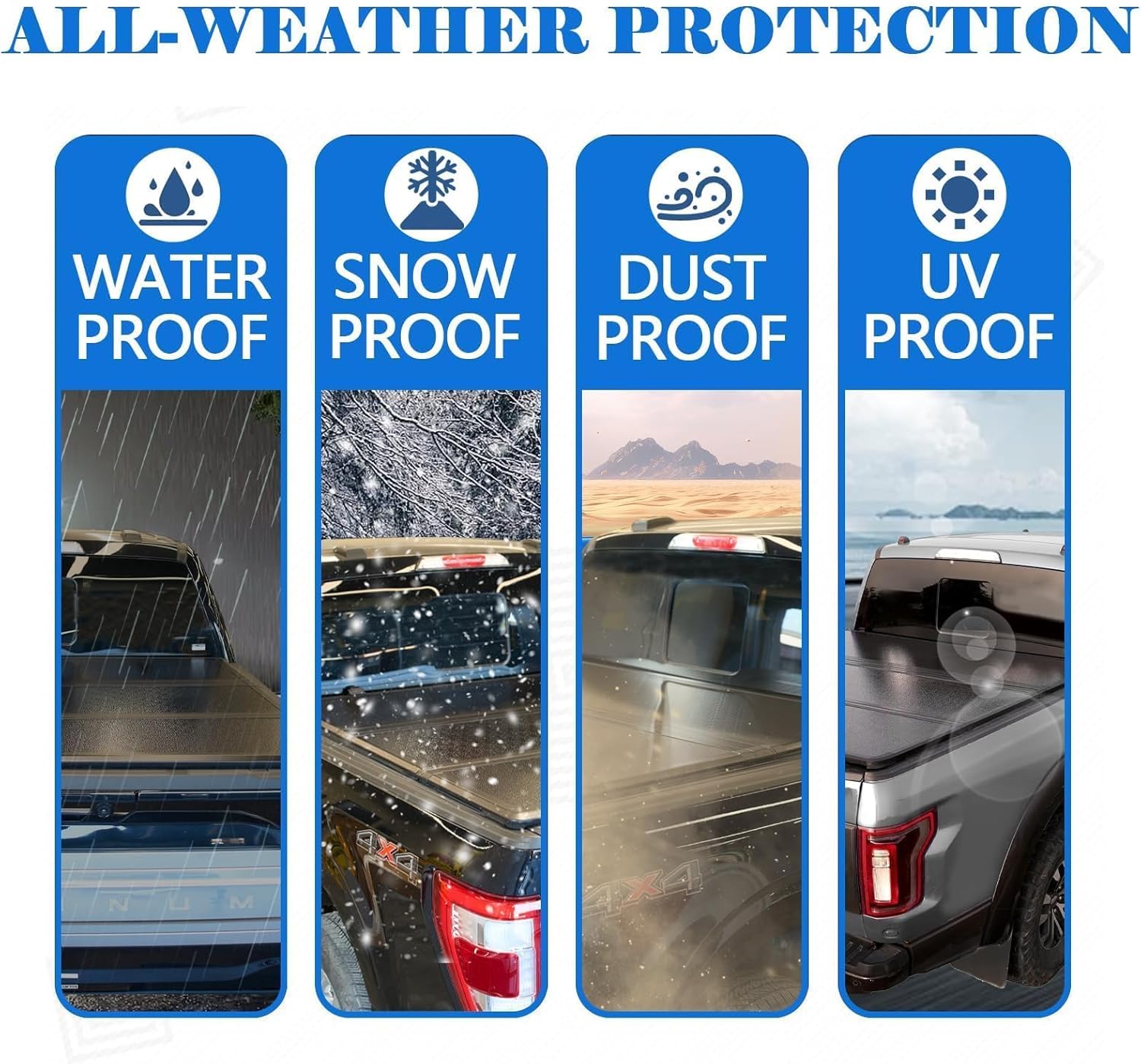 TOMOKA Hard Tri-fold Truck Bed Tonneau Cover Compatible with 1999-2016 Ford F-250 F-350 F-450 Super Duty 8FT