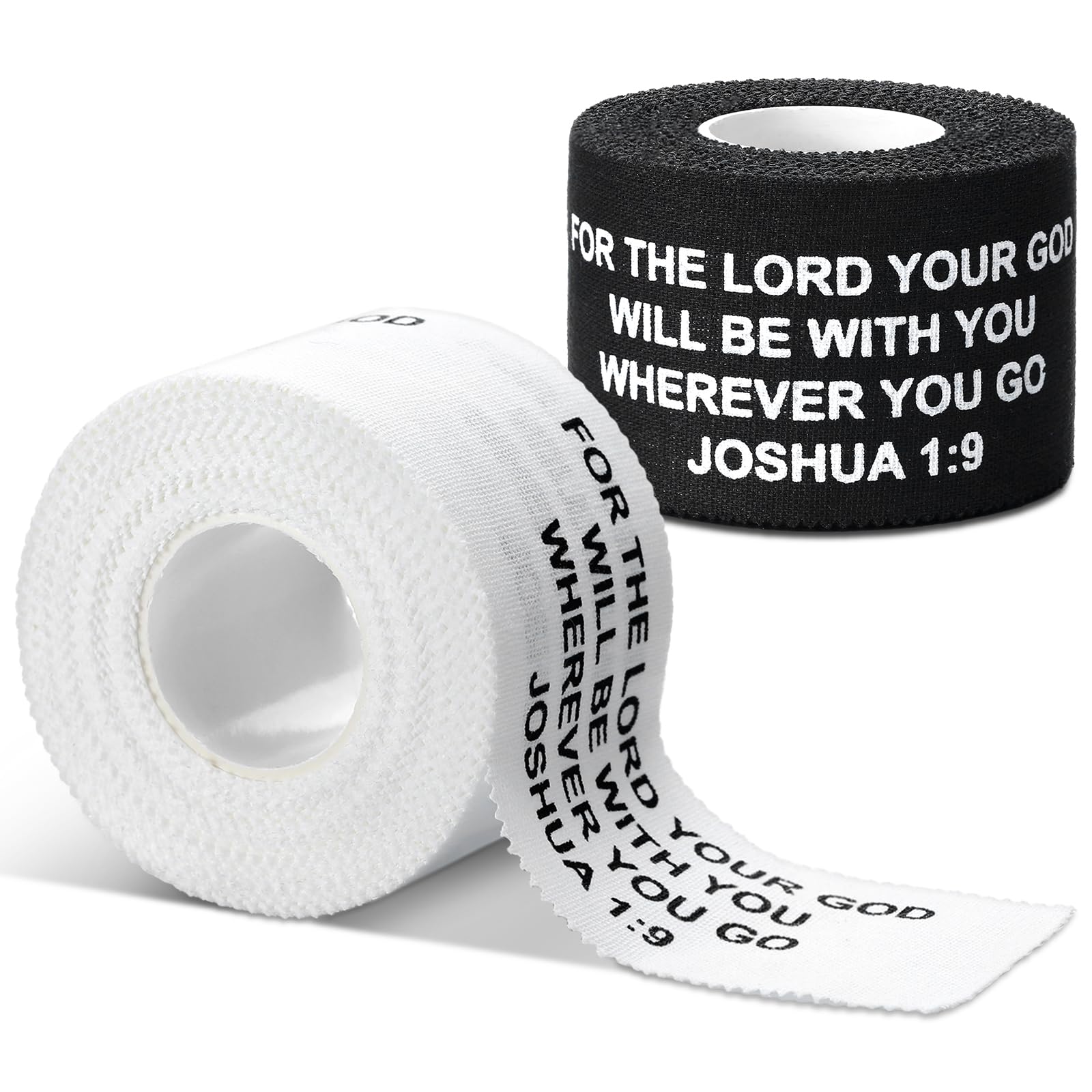 Geiserailie 2 Pcs Christian Wrist Tape Bible Verse Athletic Tape 1 5in x 25ft Football Wrist Tape for
